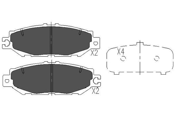 KAVO PARTS Комплект тормозных колодок, дисковый тормоз KBP-9064